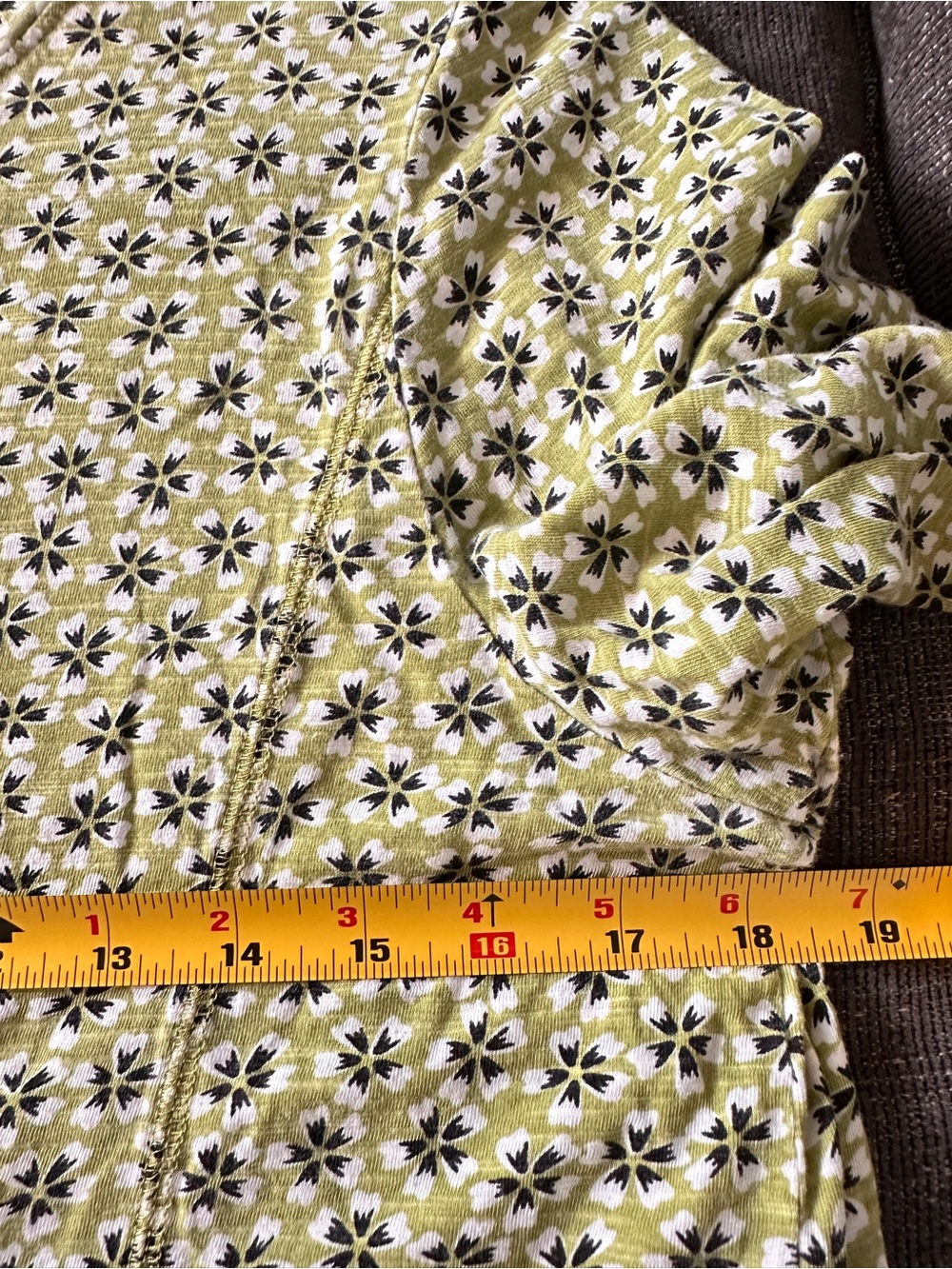 J. Jill Green Floral 3/4 Sleeve 100% Pima Cotton Center Seam Size M - Picture 14 of 16